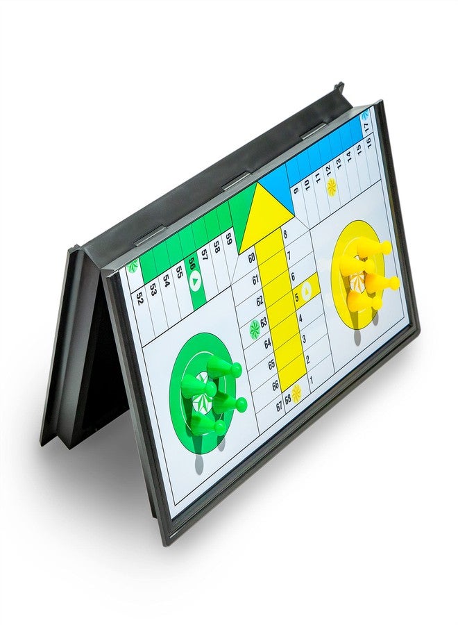 Black long Di fang Ludo Magnetic Folding Travel Board Game Set - 9.75 Inches - Image 3